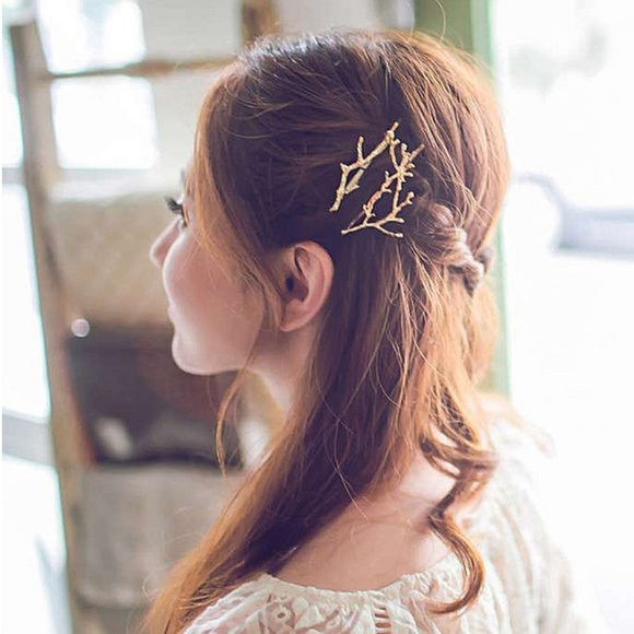 Vintage Natural Tree Branch Silver/Gold Hair Pins - Picture 3 of 8